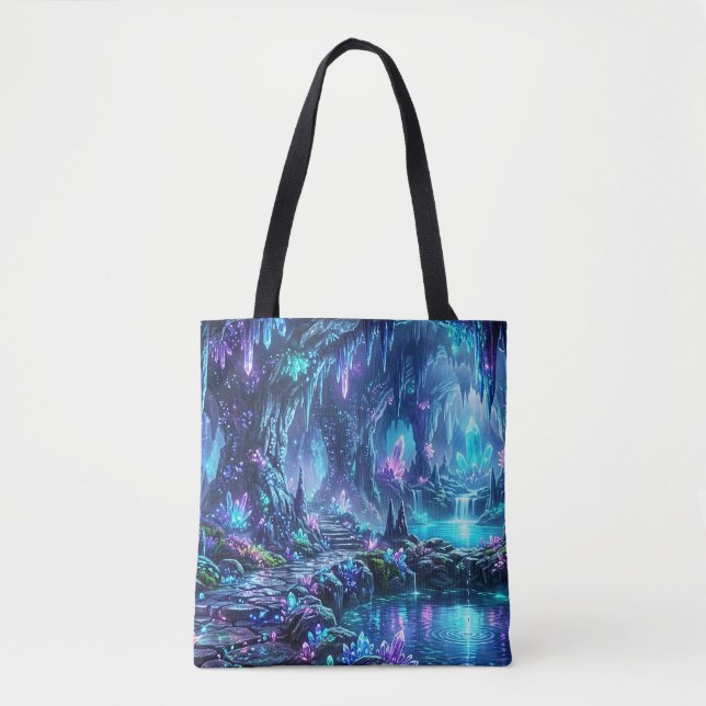 Glowing Forest with Lake Tote Bag (Front)