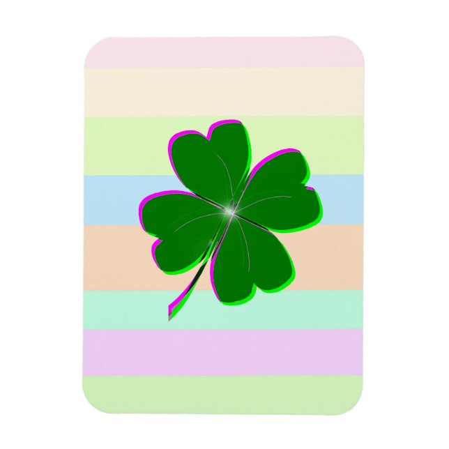 Glowing Four Leaf Clover Magnet (Vertical)