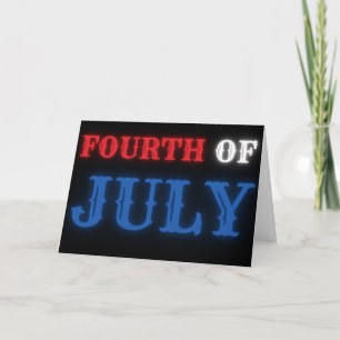 Glowing Fourth Of July Card