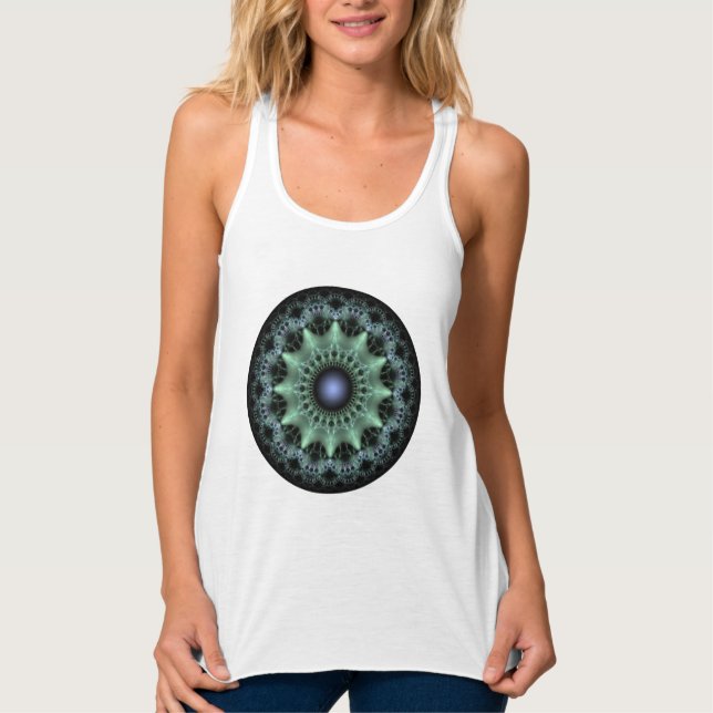 Glowing fractal star round pattern singlet (Front)