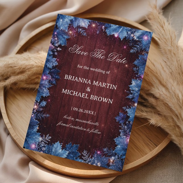 Glowing Frosted Foliage Around Save The Date (Creator Uploaded)