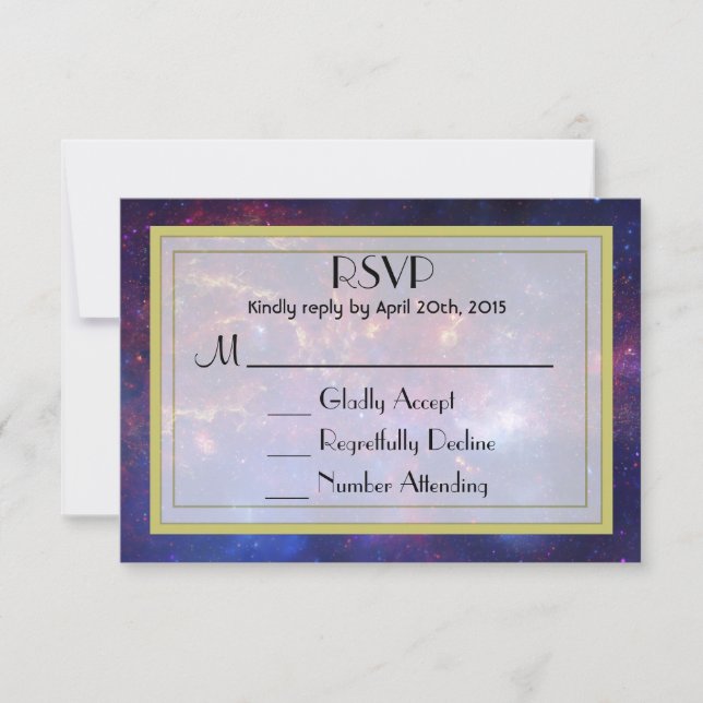 Glowing Galaxy in Outer Space RSVP Card (Front)
