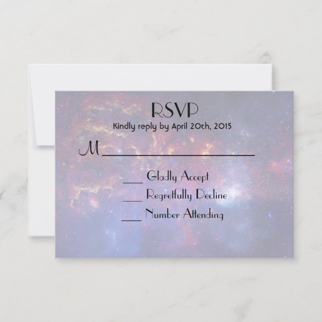 Glowing Galaxy in Outer Space RSVP Card (Front)