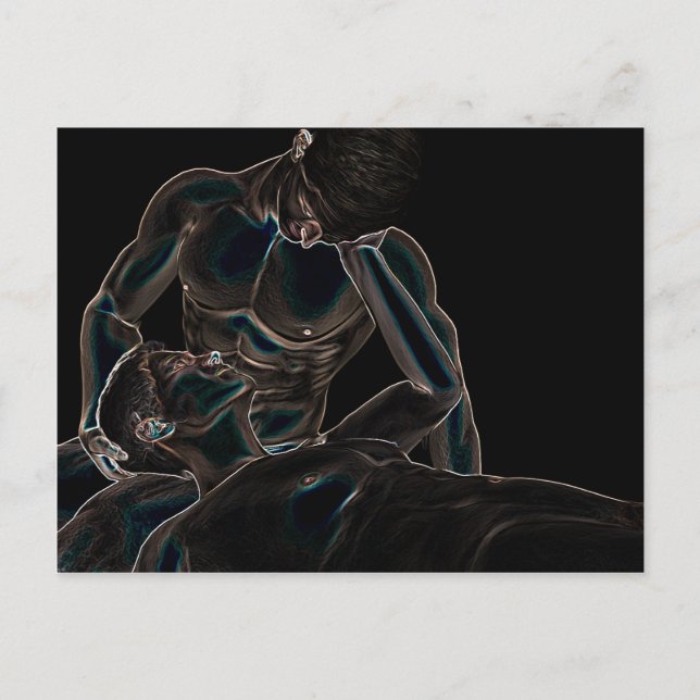 Glowing Gay Love Postcard (Front)