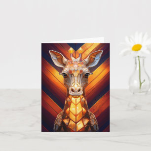 Glowing Giraffe on Chevron Card