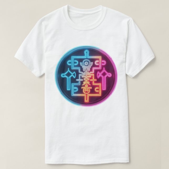 Glowing Glyphs - Ancient symbols T-Shirt (Design Front)