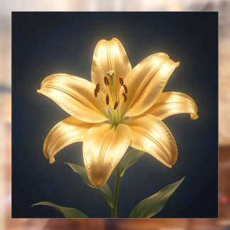 Glowing golden lily flower
