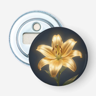 Glowing golden lily flower bottle opener