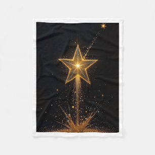 Glowing Golden Shooting Star Fleece Blanket