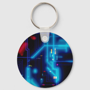 Glowing graphic circuit board key ring