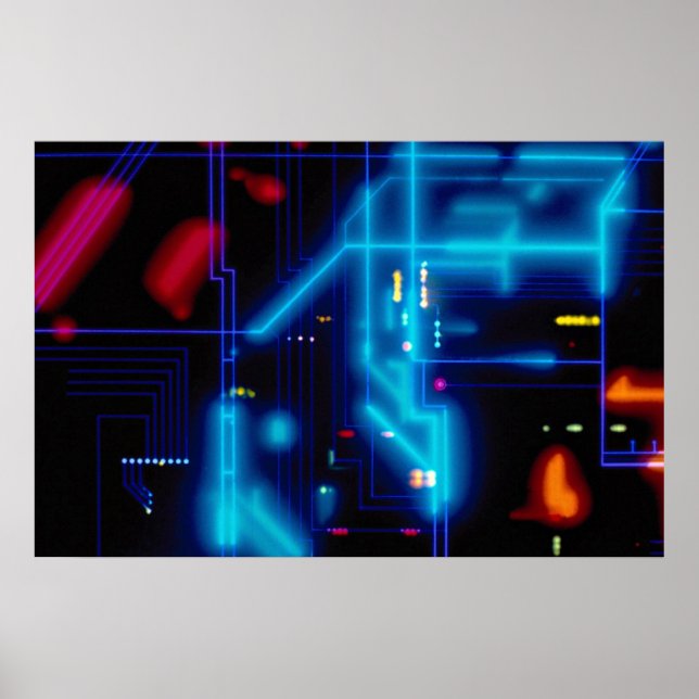 Glowing graphic circuit board poster (Front)