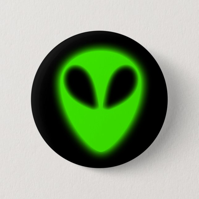 Glowing Green Alien Button (Front)