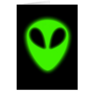 Glowing Green Alien Card
