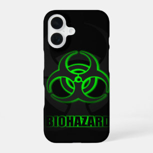 Glowing Green Biohazard Symbol iPhone 16 Case
