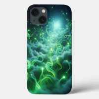 Glowing Green Energy Phone Case - Mystic Neon