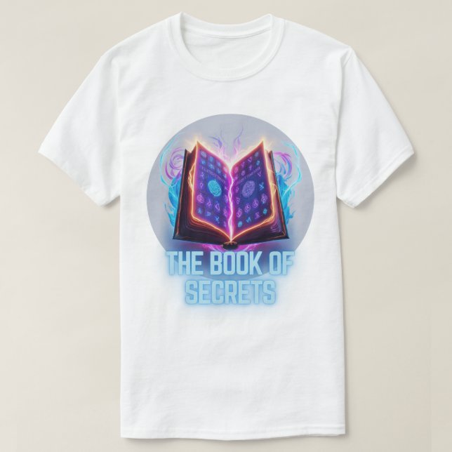Glowing Grimoire - Unlock the book of secrets T-Shirt (Design Front)