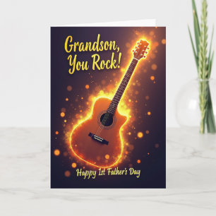 Glowing Guitar Sons Day Card