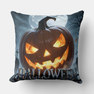 Glowing Halloween Pumpkin Moon Cushion