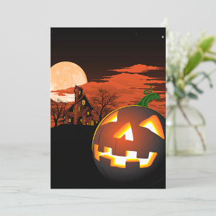 Glowing Halloween Pumpkin Spooky Invitation