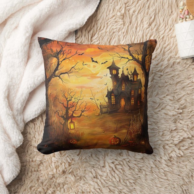 Glowing Haunted Mansion Halloween Cushion (Blanket)