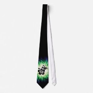 Glowing Hawaiian Flowers Tie