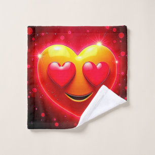 Glowing Heart Eyes Emotion Bath Towel Set