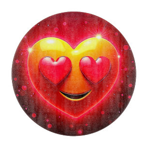 Glowing Heart Eyes Emotion Cutting Board