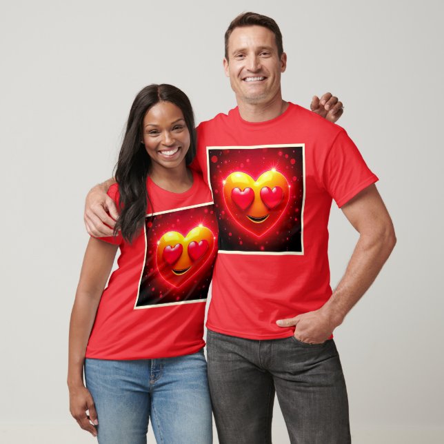 Glowing Heart Eyes Emotion T-Shirt (Unisex)