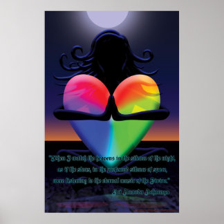 Glowing Heart Namaste pose Poster