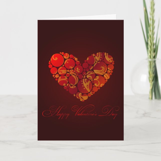 Glowing Heart Valentine Holiday Card (Front)