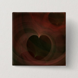 Glowing Hearts 15 Cm Square Badge