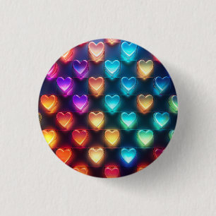 Glowing Hearts 3 Cm Round Badge