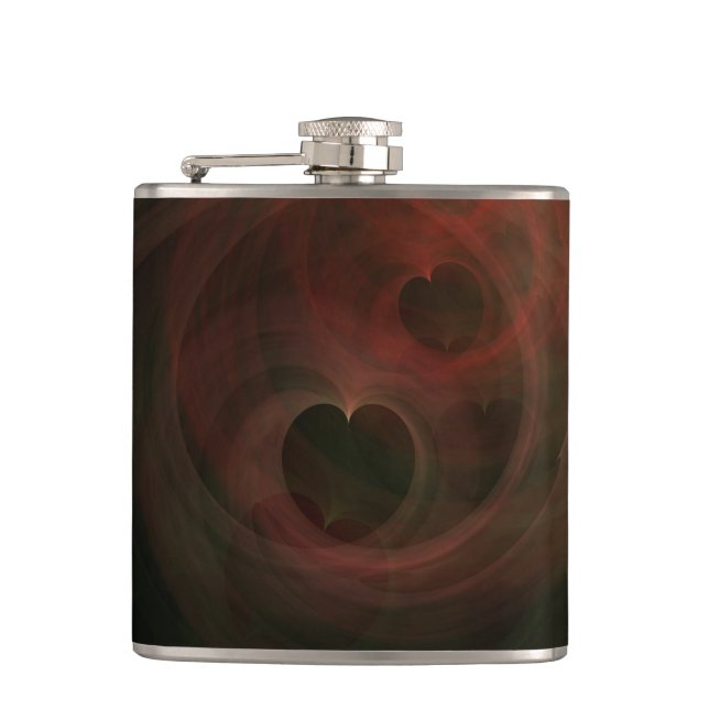 Glowing Hearts Hip Flask (Front)