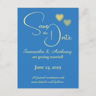Glowing Hearts Save the Date Announcement Postcard