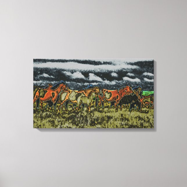 glowing horses canvas print (Front)