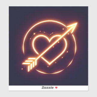 glowing image of a heart with cupid's arrow