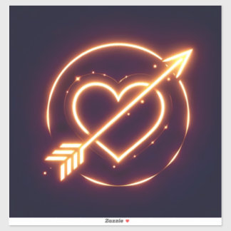 glowing image of a heart with cupid's arrow