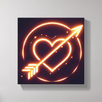 glowing image of a heart with cupid's arrow