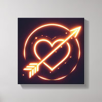 glowing image of a heart with cupid's arrow