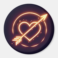 glowing image of a heart with cupid's arrow