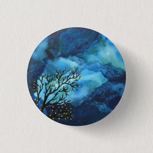 Glowing in the dark (buttons) 3 cm round badge (Front)