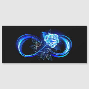 Glowing infinity with blue rose
