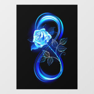 Glowing infinity with blue rose