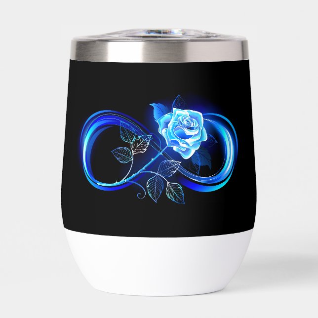 Glowing infinity with blue rose (Front)