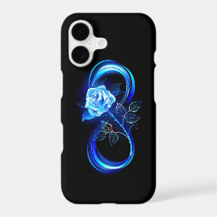 Glowing infinity with blue rose