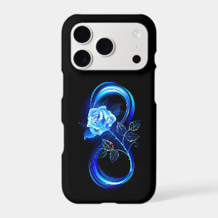 Glowing infinity with blue rose