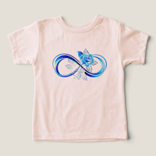 Glowing infinity with blue rose