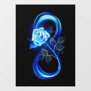 Glowing infinity with blue rose