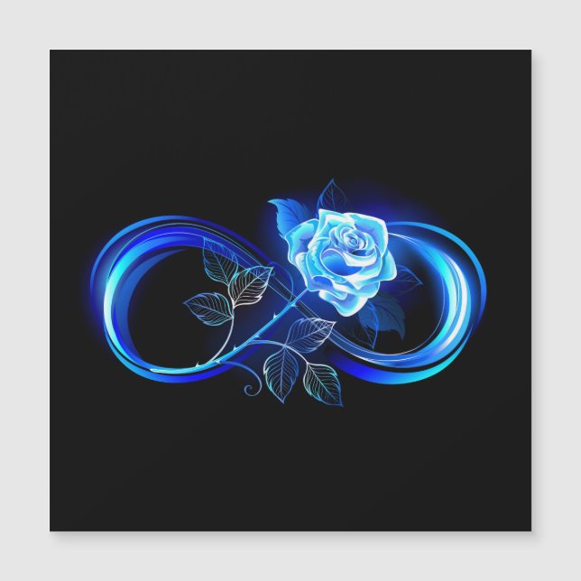Glowing infinity with blue rose (Front)