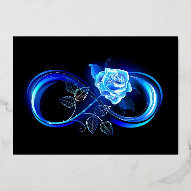 Glowing infinity with blue rose (Front)
